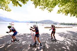 03.09.2022, Annecy, France (FRA): Federica Sanfilippo (ITA), Deedra Irwin (USA), Susan Kuelm (EST), (l-r) - Martin Fourcade Nordic Festival, Annecy (FRA). www.nordicfocus.com. © Reichert/NordicFocus. Every downloaded picture is fee-liable.