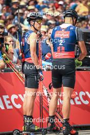 03.09.2022, Annecy, France (FRA): Quentin Fillon Maillet (FRA), Emilien Jacquelin (FRA), (l-r) - Martin Fourcade Nordic Festival, Annecy (FRA). www.nordicfocus.com. © Manzoni/NordicFocus. Every downloaded picture is fee-liable.