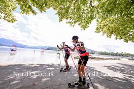 03.09.2022, Annecy, France (FRA): Fabien Claude (FRA), Quentin Fillon Maillet (FRA), (l-r) - Martin Fourcade Nordic Festival, Annecy (FRA). www.nordicfocus.com. © Reichert/NordicFocus. Every downloaded picture is fee-liable.