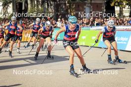 03.09.2022, Annecy, France (FRA): Maelle Veyre (FRA), Victoria Carl (GER), Nadine Faehndrich (SUI), (l-r) - Martin Fourcade Nordic Festival, Annecy (FRA). www.nordicfocus.com. © Manzoni/NordicFocus. Every downloaded picture is fee-liable.
