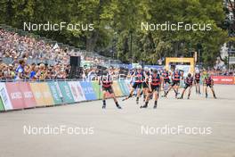 03.09.2022, Annecy, France (FRA): Michal Novak (CZE), Haavard Solaas Taugboel (NOR), Hugo Lapalus (FRA), (l-r) - Martin Fourcade Nordic Festival, Annecy (FRA). www.nordicfocus.com. ©Manzoni/NordicFocus. Every downloaded picture is fee-liable.