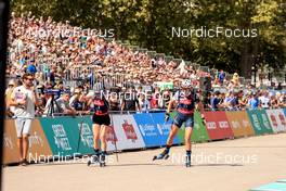 03.09.2022, Annecy, France (FRA): Marte Olsbu Roeiseland (NOR), Deedra Irwin (USA), (l-r) - Martin Fourcade Nordic Festival, Annecy (FRA). www.nordicfocus.com. © Manzoni/NordicFocus. Every downloaded picture is fee-liable.