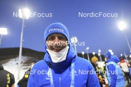08.02.2022, Beijing, China (CHN): Stephane Bouthiaux (FRA) coach Team France - XXIV. Olympic Winter Games Beijing 2022, Biathlon, individual men, Beijing (CHN). www.nordicfocus.com. © Manzoni/NordicFocus. Every downloaded picture is fee-liable.