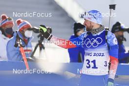 08.02.2022, Beijing, China (CHN): Alexander Loginov (ROC) - XXIV. Olympic Winter Games Beijing 2022, Biathlon, individual men, Beijing (CHN). www.nordicfocus.com. © Manzoni/NordicFocus. Every downloaded picture is fee-liable.