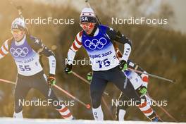 08.02.2022, Beijing, China (CHN): Sean Doherty (USA), Jake Brown (USA), (l-r) - XXIV. Olympic Winter Games Beijing 2022, Biathlon, individual men, Beijing (CHN). www.nordicfocus.com. © Manzoni/NordicFocus. Every downloaded picture is fee-liable.