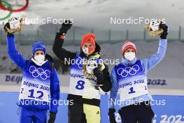 07.02.2022, Beijing, China (CHN): Anais Chevalier-Bouchet (FRA), Denise Herrmann (GER), Marte Olsbu Roeiseland (Olsbu), (l-r) - XXIV. Olympic Winter Games Beijing 2022, Biathlon, individual women, Beijing (CHN). www.nordicfocus.com. © Manzoni/NordicFocus. Every downloaded picture is fee-liable.