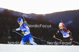 07.02.2022, Beijing, China (CHN): Anais Chevalier-Bouchet (FRA), Emma Lunder (CAN), (l-r) - XXIV. Olympic Winter Games Beijing 2022, Biathlon, individual women, Beijing (CHN). www.nordicfocus.com. © Manzoni/NordicFocus. Every downloaded picture is fee-liable.