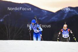 07.02.2022, Beijing, China (CHN): Anais Bescond (FRA), Sarah Beaudry (CAN), (l-r) - XXIV. Olympic Winter Games Beijing 2022, Biathlon, individual women, Beijing (CHN). www.nordicfocus.com. © Manzoni/NordicFocus. Every downloaded picture is fee-liable.