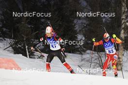 07.02.2022, Beijing, China (CHN): Emma Lunder (CAN), Yuhuan Ding (CHN), (l-r) - XXIV. Olympic Winter Games Beijing 2022, Biathlon, individual women, Beijing (CHN). www.nordicfocus.com. © Manzoni/NordicFocus. Every downloaded picture is fee-liable.