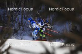 07.02.2022, Beijing, China (CHN): Julia Simon (FRA), Hanna Sola (BLR), (l-r) - XXIV. Olympic Winter Games Beijing 2022, Biathlon, individual women, Beijing (CHN). www.nordicfocus.com. © Manzoni/NordicFocus. Every downloaded picture is fee-liable.