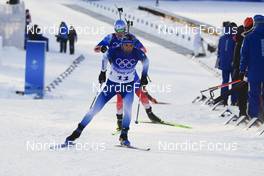 18.02.2022, Beijing, China (CHN): Simon Desthieux (FRA) - XXIV. Olympic Winter Games Beijing 2022, Biathlon, mass men, Beijing (CHN). www.nordicfocus.com. © Manzoni/NordicFocus. Every downloaded picture is fee-liable.
