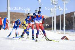 18.02.2022, Beijing, China (CHN): Marte Olsbu Roeiseland (NOR), Tiril Eckhoff (NOR), (l-r) - XXIV. Olympic Winter Games Beijing 2022, Biathlon, mass women, Beijing (CHN). www.nordicfocus.com. © Manzoni/NordicFocus. Every downloaded picture is fee-liable.