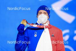 09.02.2022, Beijing, China (CHN): Quentin Fillon Maillet (FRA) - XXIV. Olympic Winter Games Beijing 2022, Biathlon, medals, Beijing (CHN). www.nordicfocus.com. © Manzoni/NordicFocus. Every downloaded picture is fee-liable.