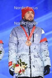 06.02.2022, Beijing, China (CHN): Alexander Loginov (ROC) - XXIV. Olympic Winter Games Beijing 2022, Biathlon, medals, Beijing (CHN). www.nordicfocus.com. © Manzoni/NordicFocus. Every downloaded picture is fee-liable.