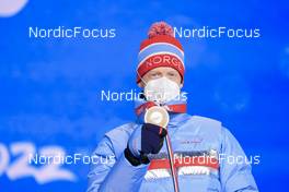 09.02.2022, Beijing, China (CHN): Johannes Thingnes Boe (NOR) - XXIV. Olympic Winter Games Beijing 2022, Biathlon, medals, Beijing (CHN). www.nordicfocus.com. © Manzoni/NordicFocus. Every downloaded picture is fee-liable.