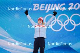 12.02.2022, Beijing, China (CHN): Marte Olsbu Roeiseland (NOR) - XXIV. Olympic Winter Games Beijing 2022, Biathlon, medals, Beijing (CHN). www.nordicfocus.com. © Modica/NordicFocus. Every downloaded picture is fee-liable.