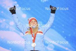 19.02.2022, Beijing, China (CHN): Tiril Eckhoff (NOR) - XXIV. Olympic Winter Games Beijing 2022, Biathlon, medals, Beijing (CHN). www.nordicfocus.com. © Manzoni/NordicFocus. Every downloaded picture is fee-liable.