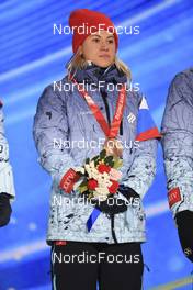06.02.2022, Beijing, China (CHN): Kristina Reztsova (ROC) - XXIV. Olympic Winter Games Beijing 2022, Biathlon, medals, Beijing (CHN). www.nordicfocus.com. © Manzoni/NordicFocus. Every downloaded picture is fee-liable.