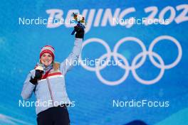 12.02.2022, Beijing, China (CHN): Marte Olsbu Roeiseland (NOR) - XXIV. Olympic Winter Games Beijing 2022, Biathlon, medals, Beijing (CHN). www.nordicfocus.com. © Modica/NordicFocus. Every downloaded picture is fee-liable.