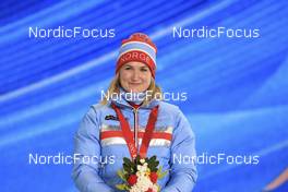 08.02.2022, Beijing, China (CHN): Marte Olsbu Roeiseland (NOR) - XXIV. Olympic Winter Games Beijing 2022, Biathlon, medals, Beijing (CHN). www.nordicfocus.com. © Manzoni/NordicFocus. Every downloaded picture is fee-liable.