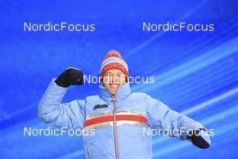 14.02.2022, Beijing, China (CHN): Tarjei Boe (NOR) - XXIV. Olympic Winter Games Beijing 2022, Biathlon, medals, Beijing (CHN). www.nordicfocus.com. © Manzoni/NordicFocus. Every downloaded picture is fee-liable.