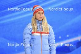 14.02.2022, Beijing, China (CHN): Tiril Eckhoff (NOR) - XXIV. Olympic Winter Games Beijing 2022, Biathlon, medals, Beijing (CHN). www.nordicfocus.com. © Manzoni/NordicFocus. Every downloaded picture is fee-liable.