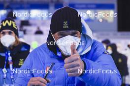 19.02.2022, Beijing, China (CHN): Jean Marc Chabloz (SUI), coach Team Sweden - XXIV. Olympic Winter Games Beijing 2022, Biathlon, medals, Beijing (CHN). www.nordicfocus.com. © Manzoni/NordicFocus. Every downloaded picture is fee-liable.
