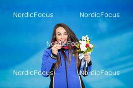 12.02.2022, Beijing, China (CHN): Dorothea Wierer (ITA) - XXIV. Olympic Winter Games Beijing 2022, Biathlon, medals, Beijing (CHN). www.nordicfocus.com. © Modica/NordicFocus. Every downloaded picture is fee-liable.