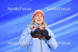 19.02.2022, Beijing, China (CHN): Marte Olsbu Roeiseland (NOR) - XXIV. Olympic Winter Games Beijing 2022, Biathlon, medals, Beijing (CHN). www.nordicfocus.com. © Manzoni/NordicFocus. Every downloaded picture is fee-liable.