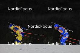 05.02.2022, Beijing, China (CHN): Martin Ponsiluoma (SWE), Thomas Bormolini (ITA), (l-r) - XXIV. Olympic Winter Games Beijing 2022, Biathlon, mixed relay, Beijing (CHN). www.nordicfocus.com. © Manzoni/NordicFocus. Every downloaded picture is fee-liable.