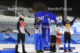05.02.2022, Beijing, China (CHN): Uliana Nigmatullina (ROC), Eduard Latypov (ROC), Kristina Reztsova (ROC), Alexander Loginov (ROC), (l-r) - XXIV. Olympic Winter Games Beijing 2022, Biathlon, mixed relay, Beijing (CHN). www.nordicfocus.com. © Manzoni/NordicFocus. Every downloaded picture is fee-liable.