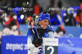 05.02.2022, Beijing, China (CHN): Quentin Fillon Maillet (FRA) - XXIV. Olympic Winter Games Beijing 2022, Biathlon, mixed relay, Beijing (CHN). www.nordicfocus.com. © Manzoni/NordicFocus. Every downloaded picture is fee-liable.