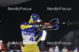 05.02.2022, Beijing, China (CHN): Sebastian Samuelsson (SWE) - XXIV. Olympic Winter Games Beijing 2022, Biathlon, mixed relay, Beijing (CHN). www.nordicfocus.com. © Manzoni/NordicFocus. Every downloaded picture is fee-liable.