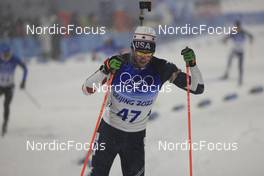 13.02.2022, Beijing, China (CHN): Sean Doherty (USA) - XXIV. Olympic Winter Games Beijing 2022, Biathlon, pursuit men, Beijing (CHN). www.nordicfocus.com. © Manzoni/NordicFocus. Every downloaded picture is fee-liable.