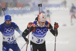 13.02.2022, Beijing, China (CHN): Adam Runnalls (CAN) - XXIV. Olympic Winter Games Beijing 2022, Biathlon, pursuit men, Beijing (CHN). www.nordicfocus.com. © Manzoni/NordicFocus. Every downloaded picture is fee-liable.