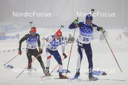 13.02.2022, Beijing, China (CHN): Philipp Nawrath (GER), Michal Krcmar (CZE), Tero Seppala (FIN), (l-r) - XXIV. Olympic Winter Games Beijing 2022, Biathlon, pursuit men, Beijing (CHN). www.nordicfocus.com. © Manzoni/NordicFocus. Every downloaded picture is fee-liable.