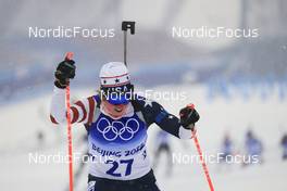 13.02.2022, Beijing, China (CHN): Susan Dunklee (USA) - XXIV. Olympic Winter Games Beijing 2022, Biathlon, pursuit women, Beijing (CHN). www.nordicfocus.com. © Manzoni/NordicFocus. Every downloaded picture is fee-liable.
