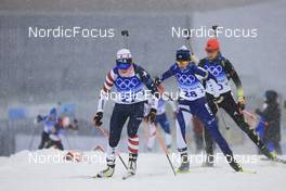 13.02.2022, Beijing, China (CHN): Susan Dunklee (USA), Mari Eder (FIN), (l-r) - XXIV. Olympic Winter Games Beijing 2022, Biathlon, pursuit women, Beijing (CHN). www.nordicfocus.com. © Manzoni/NordicFocus. Every downloaded picture is fee-liable.