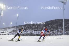 13.02.2022, Beijing, China (CHN): Yuliia Dzhima (UKR), Tiril Eckhoff (NOR), (l-r) - XXIV. Olympic Winter Games Beijing 2022, Biathlon, pursuit women, Beijing (CHN). www.nordicfocus.com. © Manzoni/NordicFocus. Every downloaded picture is fee-liable.