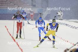 13.02.2022, Beijing, China (CHN): Lisa Theresa Hauser (AUT), Dorothea Wierer (ITA), Linn Persson (SWE), (l-r) - XXIV. Olympic Winter Games Beijing 2022, Biathlon, pursuit women, Beijing (CHN). www.nordicfocus.com. © Manzoni/NordicFocus. Every downloaded picture is fee-liable.