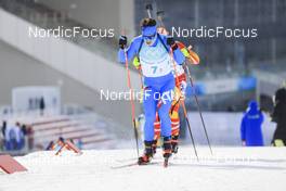 15.02.2022, Beijing, China (CHN): Tommaso Giacomel (ITA) - XXIV. Olympic Winter Games Beijing 2022, Biathlon, relay men, Beijing (CHN). www.nordicfocus.com. © Manzoni/NordicFocus. Every downloaded picture is fee-liable.