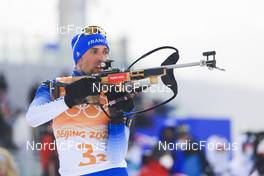 15.02.2022, Beijing, China (CHN): Simon Desthieux (FRA) - XXIV. Olympic Winter Games Beijing 2022, Biathlon, relay men, Beijing (CHN). www.nordicfocus.com. © Manzoni/NordicFocus. Every downloaded picture is fee-liable.