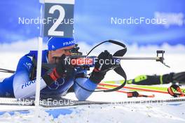 15.02.2022, Beijing, China (CHN): Quentin Fillon Maillet (FRA) - XXIV. Olympic Winter Games Beijing 2022, Biathlon, relay men, Beijing (CHN). www.nordicfocus.com. © Manzoni/NordicFocus. Every downloaded picture is fee-liable.