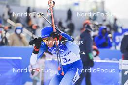 15.02.2022, Beijing, China (CHN): Quentin Fillon Maillet (FRA) - XXIV. Olympic Winter Games Beijing 2022, Biathlon, relay men, Beijing (CHN). www.nordicfocus.com. © Manzoni/NordicFocus. Every downloaded picture is fee-liable.