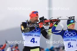 15.02.2022, Beijing, China (CHN): Philipp Nawrath (GER) - XXIV. Olympic Winter Games Beijing 2022, Biathlon, relay men, Beijing (CHN). www.nordicfocus.com. © Manzoni/NordicFocus. Every downloaded picture is fee-liable.