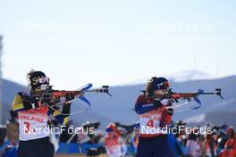 16.02.2022, Beijing, China (CHN): Linn Persson (SWE), Karoline Offigstad Knotten (NOR), (l-r) - XXIV. Olympic Winter Games Beijing 2022, Biathlon, relay women, Beijing (CHN). www.nordicfocus.com. © Manzoni/NordicFocus. Every downloaded picture is fee-liable.