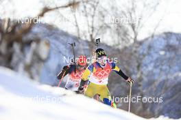 16.02.2022, Beijing, China (CHN): Vanessa Voigt (GER), Linn Persson (SWE), (l-r) - XXIV. Olympic Winter Games Beijing 2022, Biathlon, relay women, Beijing (CHN). www.nordicfocus.com. © Manzoni/NordicFocus. Every downloaded picture is fee-liable.