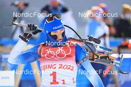 16.02.2022, Beijing, China (CHN): Anais Bescond (FRA) - XXIV. Olympic Winter Games Beijing 2022, Biathlon, relay women, Beijing (CHN). www.nordicfocus.com. © Manzoni/NordicFocus. Every downloaded picture is fee-liable.