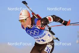 12.02.2022, Beijing, China (CHN): Scott Gow (CAN) - XXIV. Olympic Winter Games Beijing 2022, Biathlon, sprint men, Beijing (CHN). www.nordicfocus.com. © Manzoni/NordicFocus. Every downloaded picture is fee-liable.