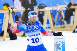 12.02.2022, Beijing, China (CHN): Alexander Loginov (ROC) - XXIV. Olympic Winter Games Beijing 2022, Biathlon, sprint men, Beijing (CHN). www.nordicfocus.com. © Manzoni/NordicFocus. Every downloaded picture is fee-liable.